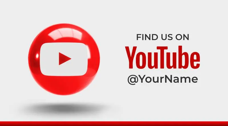 Banner for Follower Acquisition with 3D YouTube Icon