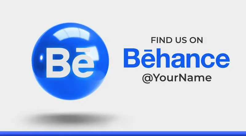 Banner for Follower Acquisition with 3D Behance Icon
