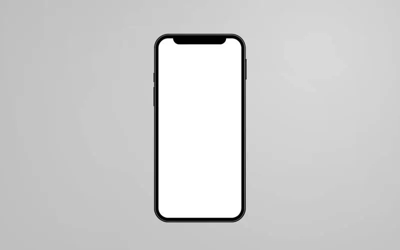 Black Smartphone Isolated on White Background