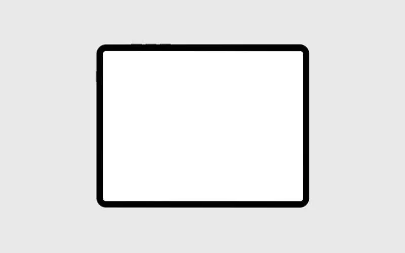 Black Tablet Isolated on White Background
