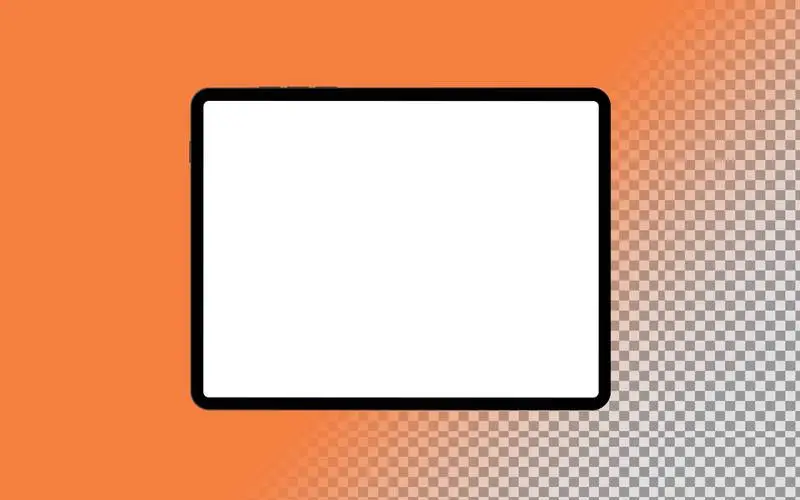 Black Tablet Isolated on Transparent Background