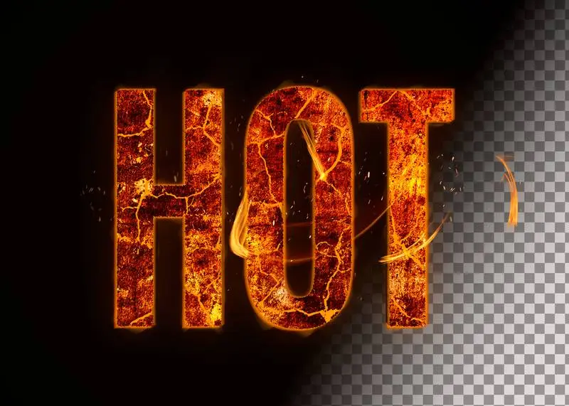 Banner with Hot Lava Text on a Transparent Background