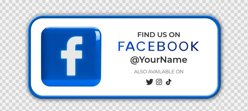 Banner to Acquire Followers with Facebook Icon on Transparent Background