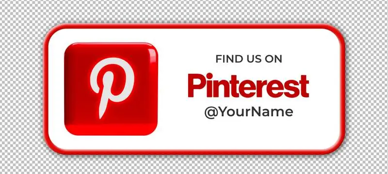 Banner to Acquire Followers with Pinterest Icon on Transparent Background