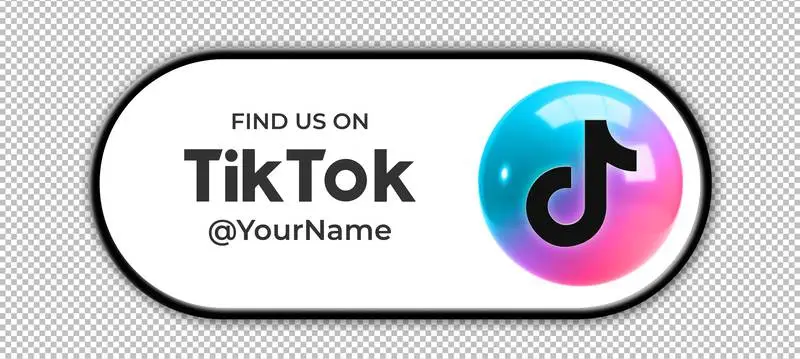 Banner to Acquire Followers with TikTok Icon on Transparent Background
