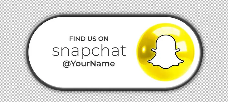 Round 3D Snapchat Icon with Linear Banner for Acquiring Followers on a Transparent Background