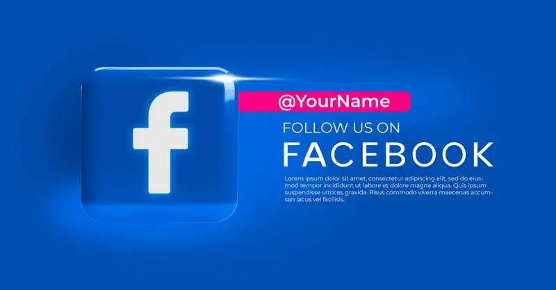 Realistic Banner with Glitter Facebook Icon