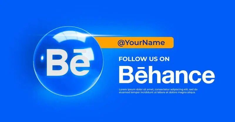 Realistic Banner with Glitter Behance Icon