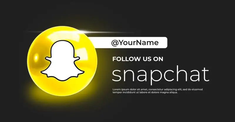 Realistic Banner with Glitter Snapchat Icon