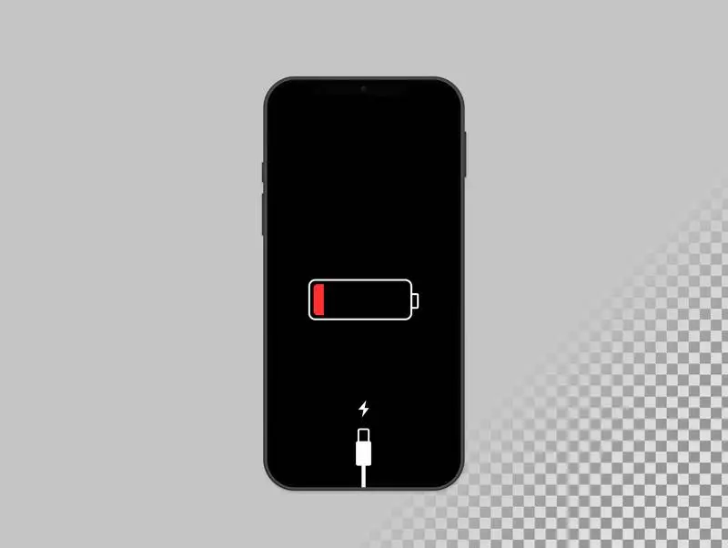 Banner with Phone Charging Black with Flat Icons