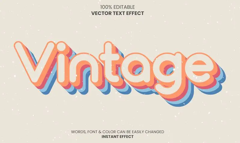 Text Effect with Vintage Pastel Colours
