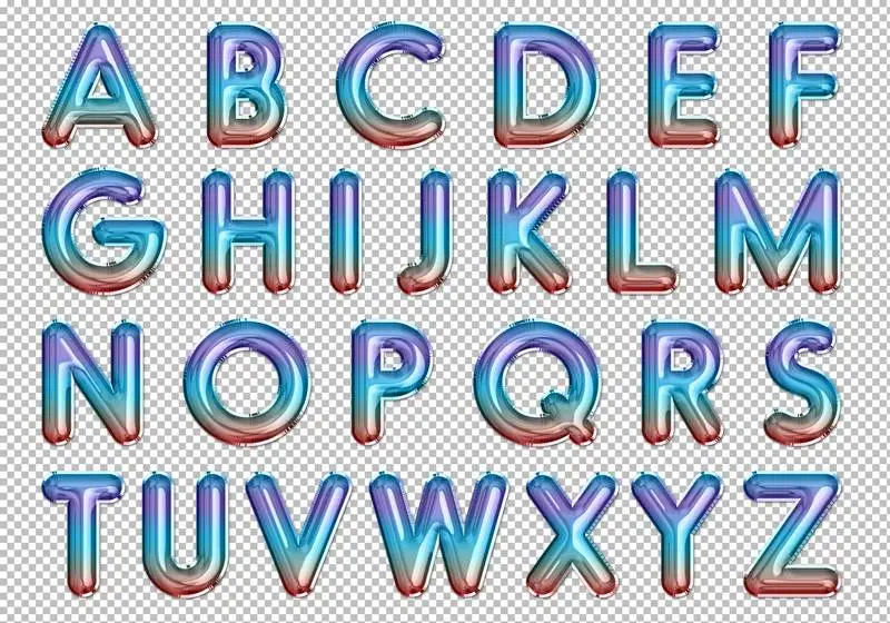 Rainbow Colored Balloon Alphabet