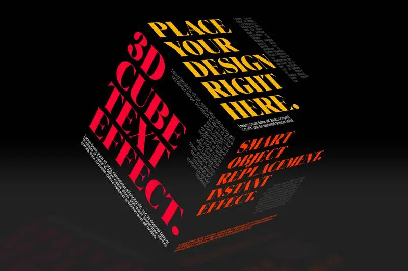 Editable 3D Cube Text Effect