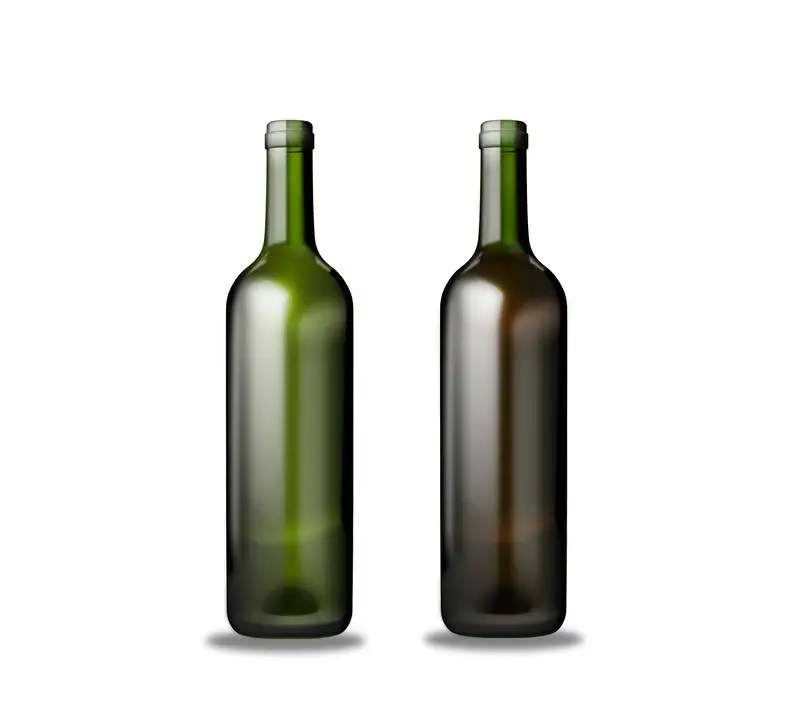Pack of Open Bottles of Red and White Wine on a White Background