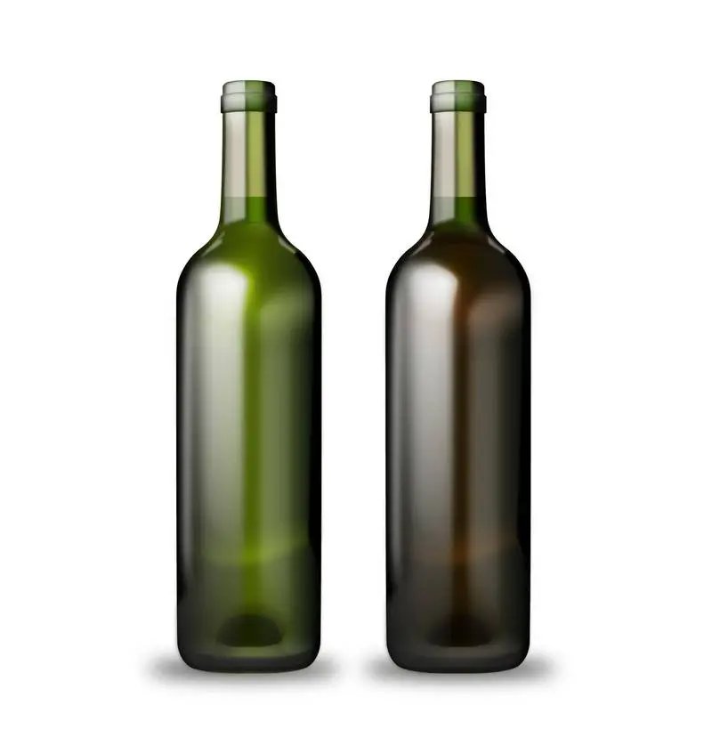 Pack of Closed Bottles of Red and White Wine on a White Background