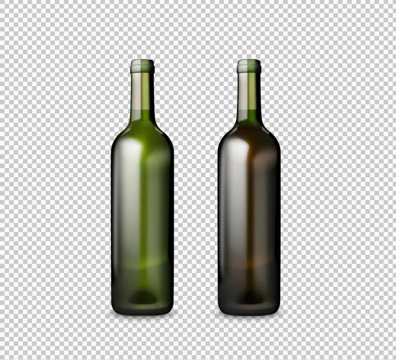 Pack of Sealed Bottles of Red and White Wine on a Transparent Background