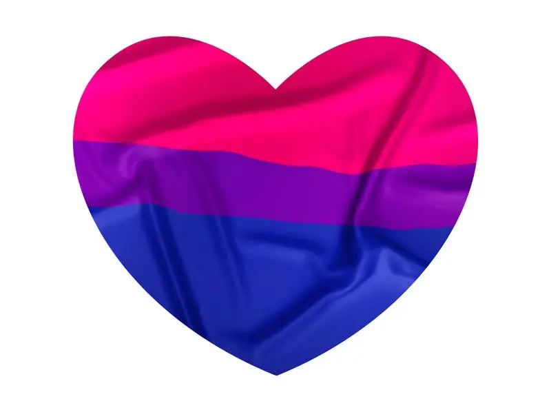 Heart Shape with Bisexual Flag on White Background