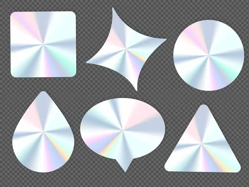 Pack of Holographic Labels in Various Shapes