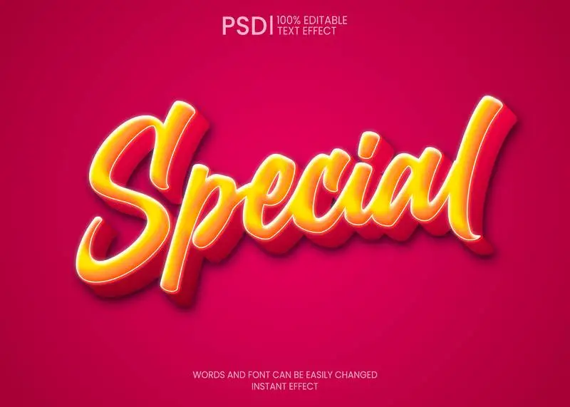Special Editable Text Effect