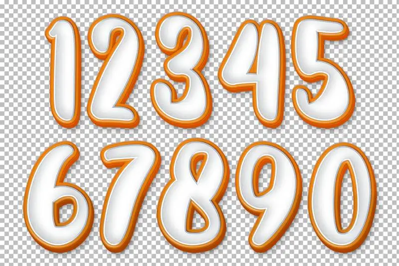 Set of Comic Style Numbers