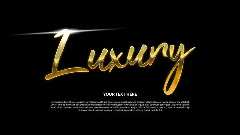 Luxury Gold Text on Black Background