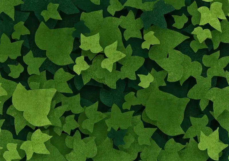 Ivy Leaves with Paper Texture Wallpaper