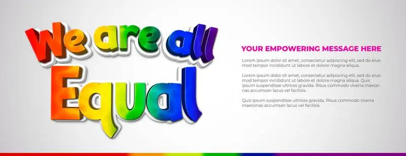 Colourful Rainbow Banner to Promote Equality Among Children on a Grey Background