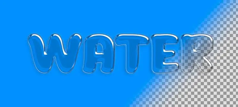Banner with Word Water Isolated on Transparent Background