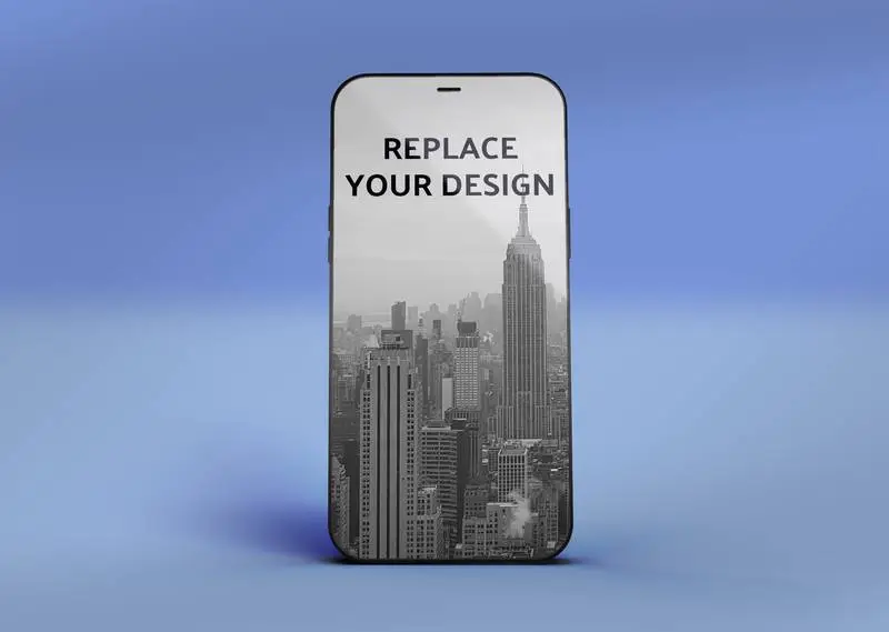 Mockup of Smartphone on a Pop Colors Scene