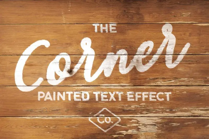 Cracky White Paint on Wood Editable Text Effect