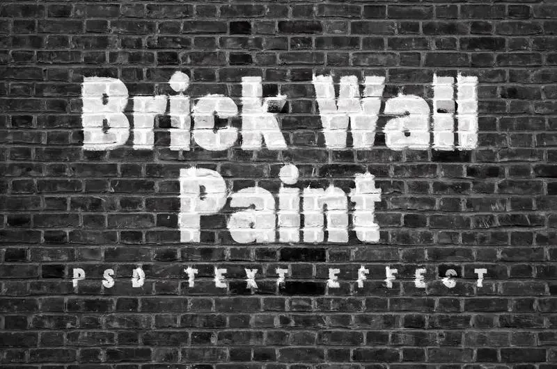 Brick Wall Paint Text Effect