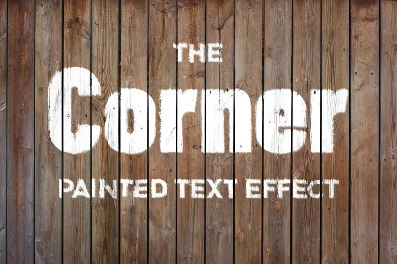 Editable White Paint Text Effect on Wood Surface