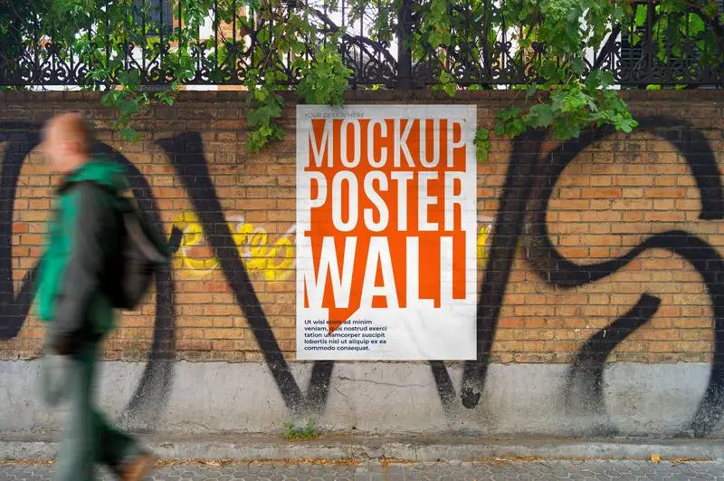 Poster Mockup on a Street Wall