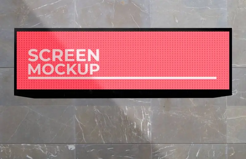 Mockup of Screen on Stone Tile Wall