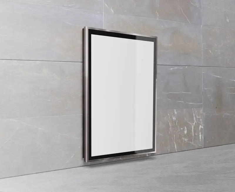 White Screen on Stone Tiled Wall in Bright Room