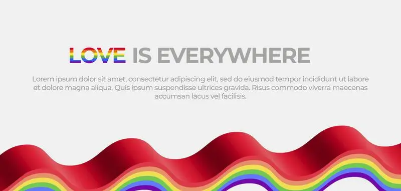 Pride LGTBIQ Banner with 3D Flag and Text on a White Background