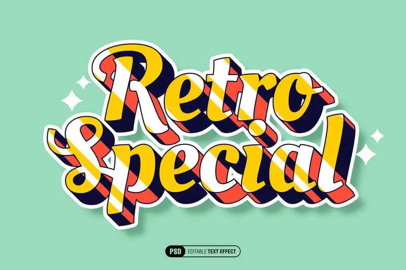 Editable Retro Text Effect