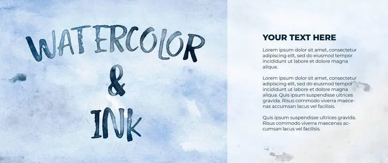 Textured Banner with Watercolour and Ink for Text