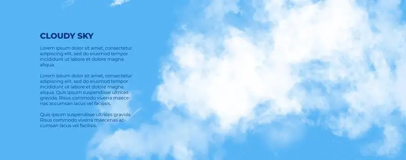 Cloud Banner on Blue Background