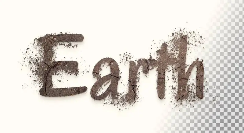 Realistic Earth Banner on Transparent Background