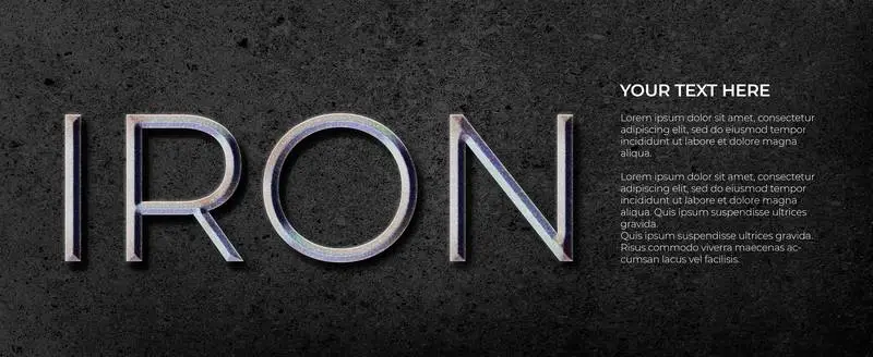 Banner with Text Metallic Iron with Text on a Textured Background