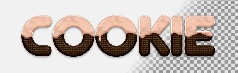 Banner with Realistic Text Cookie on Transparent Background