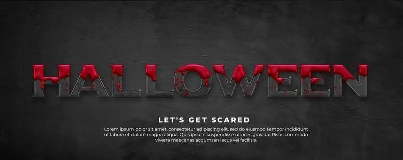 Halloween Banner with Bloody Text on a Dark Background