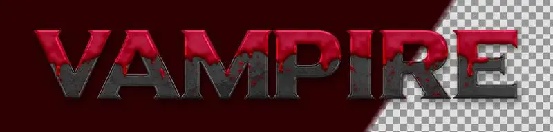 Banner with Word Vampire Bloody on Transparent Background