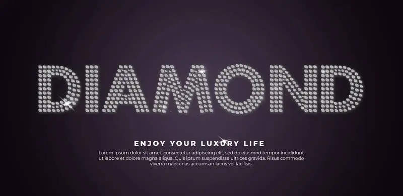 Banner with Diamond Word on a Dark Background