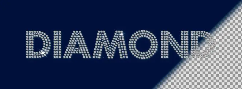 Diamond Word Banner on Transparent Background