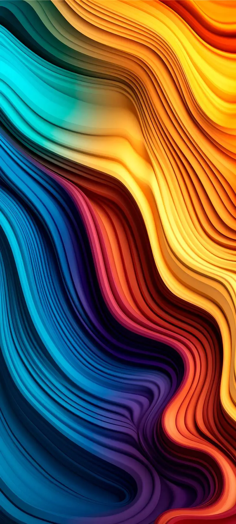 Abstract Pattern with Wavy Colorful Shapes