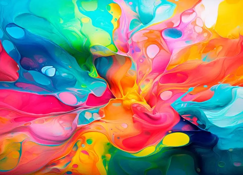 Background of Colorful Splash Abstract Painting