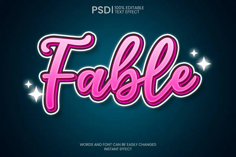 Editable Fable Text Effect