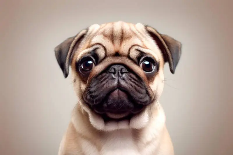 Photo of a Puppy on a Beige Background